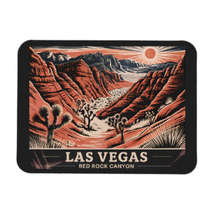 Magnet Flexible Red Rock Canyon Las Vegas Retro Vintage voyage WPA