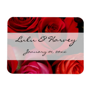 Magnet Flexible Red Rose Bouquet Mariage personnel