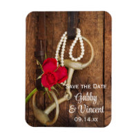 Red Roses Horse Bit Mariage campagnard Enregistrer