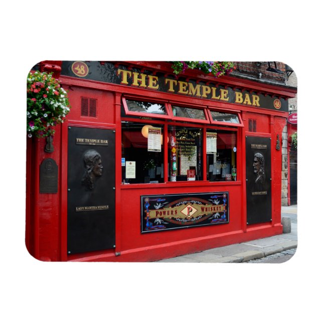 Magnet Flexible Red Temple Bar pub à Dublin (Horizontal)