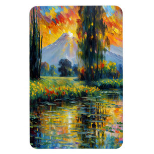 Magnet Flexible Reflet du coucher du soleil Impressionnisme paysag