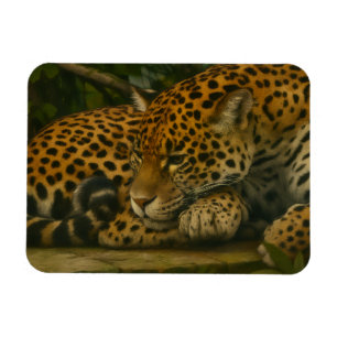 Magnet Flexible Reflet Jaguar - Serene Wildlife Art Print