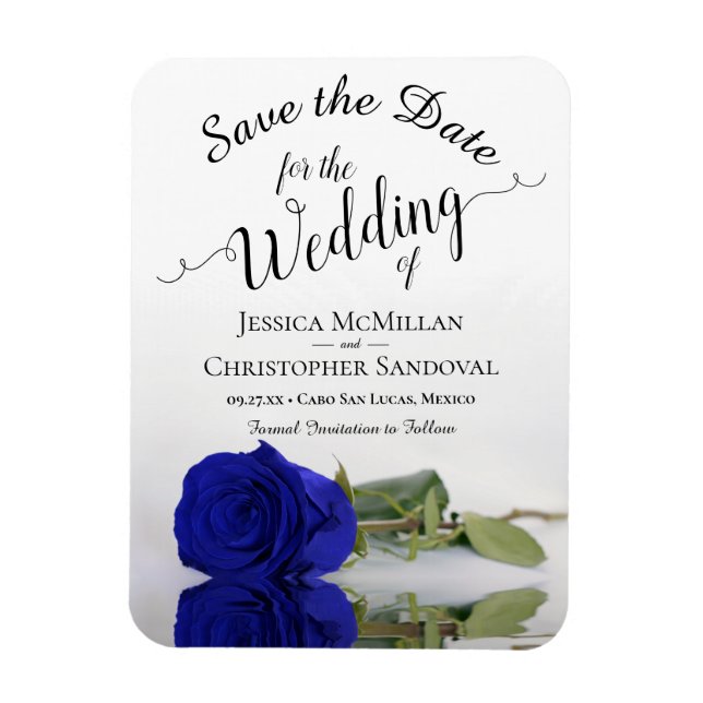 Magnet Flexible Refléter le mariage du Rose Royal Blue Enregistrer (Vertical)
