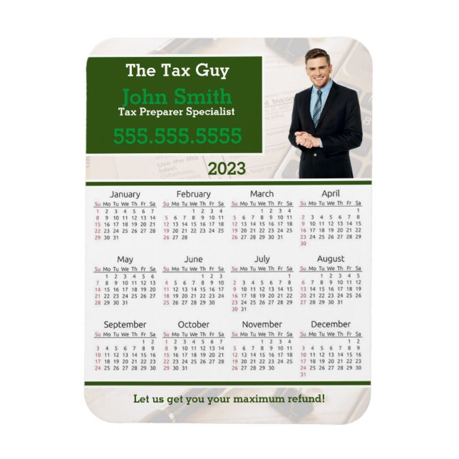 Magnet Flexible Réfrigérateur de préparation fiscale 2023 (Vertical)