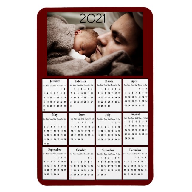 Magnet Flexible Réfrigérateur Mini Calendrier 2021 (Vertical)