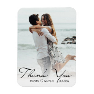 Magnet Flexible Remerciement de photo de mariage de calligraphie é