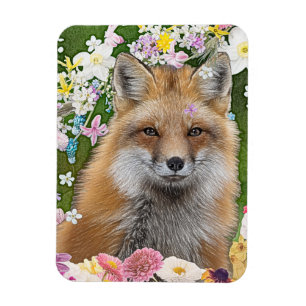 Magnet Flexible Renard Fairytale dans le champ des fleurs