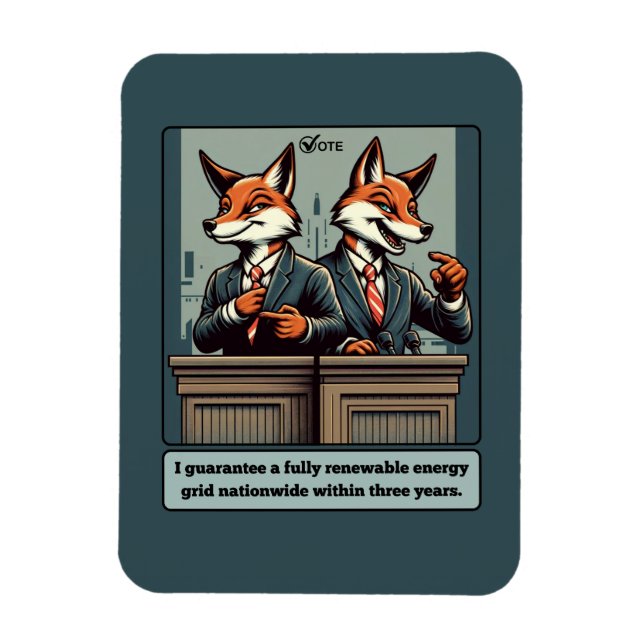 Magnet Flexible Renard présidentiel - Drôle animal de satire polit (Vertical)