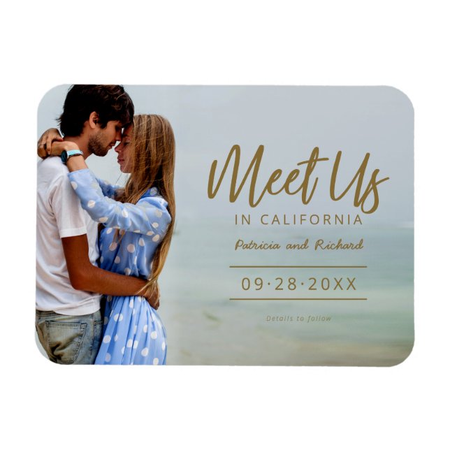 Magnet Flexible Rencontrez-Nous Dans Mariage Destination Enregistr (Horizontal)