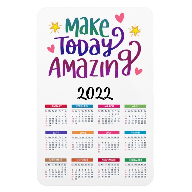 Magnet Flexible Rendre aujourd'hui Extraordinaire | Calendrier Mot (Vertical)