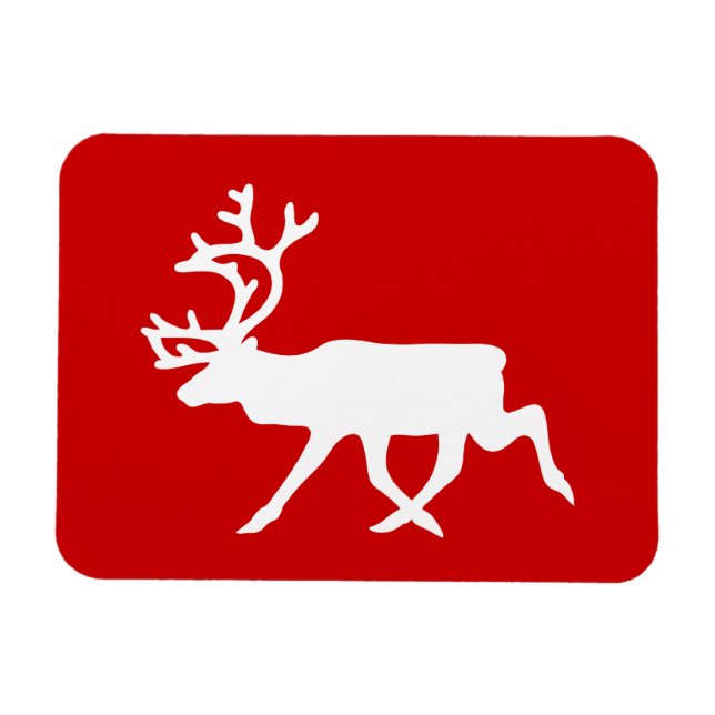 Magnet Flexible Rennes blanches / Silhouette caribou (Horizontal)