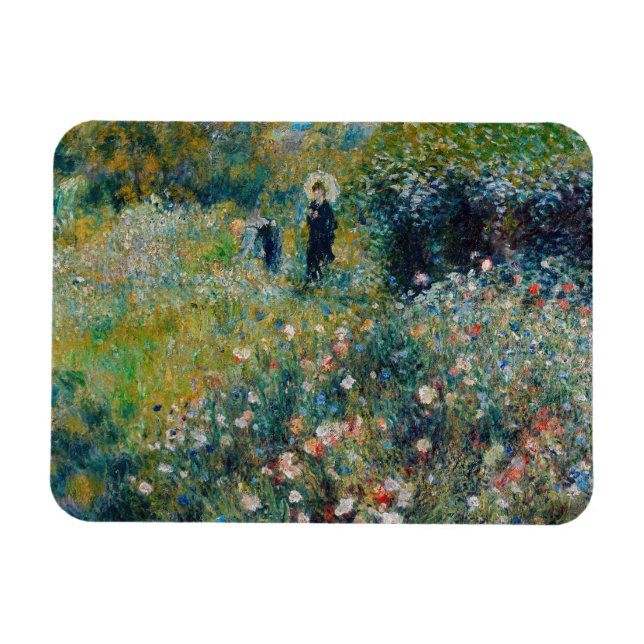 Magnet Flexible Renoir - Femme avec un parasol dans un jardin (Horizontal)