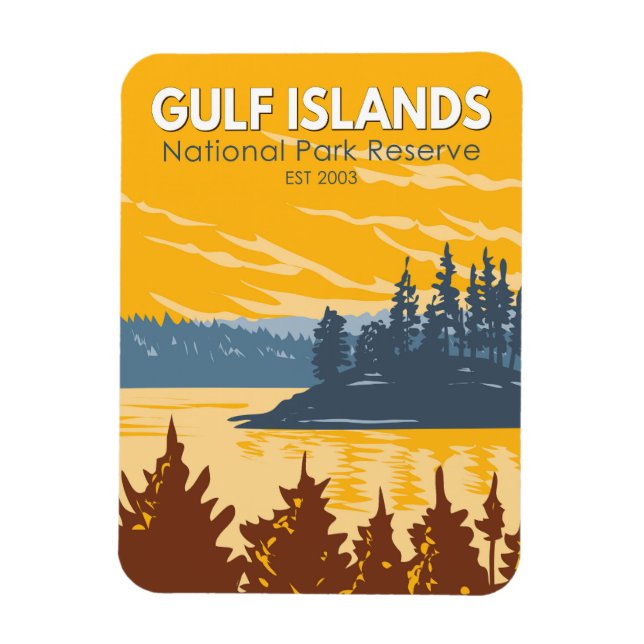 Magnet Flexible Réserve de parc national des Îles-Gulf Canada Vint (Vertical)