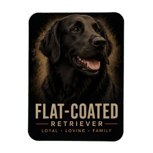 Magnet Flexible Rétreiver à poil plat Chien de famille loyal et af