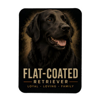 Magnet Flexible Rétreiver à poil plat Chien de famille loyal et af
