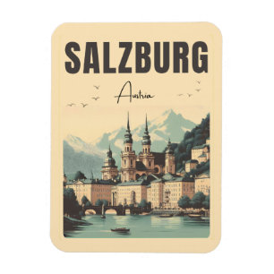 Magnet Flexible Retro Autriche capitale salzbourg skyline