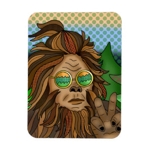 Magnet Flexible Retro Bigfoot   Pop Art Sasquatch