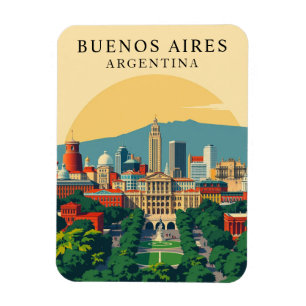 Magnet Flexible Retro Buenos Aires Argentine Voyage Souvenir
