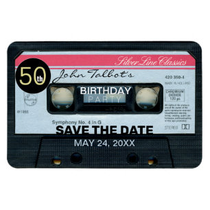 Magnet Flexible Retro C Audiotape 50e anniversaire Fête Date de s