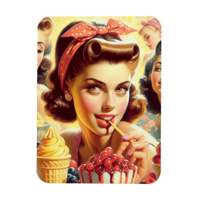 Magnet Flexible Retro Candy Girls (Vertical)