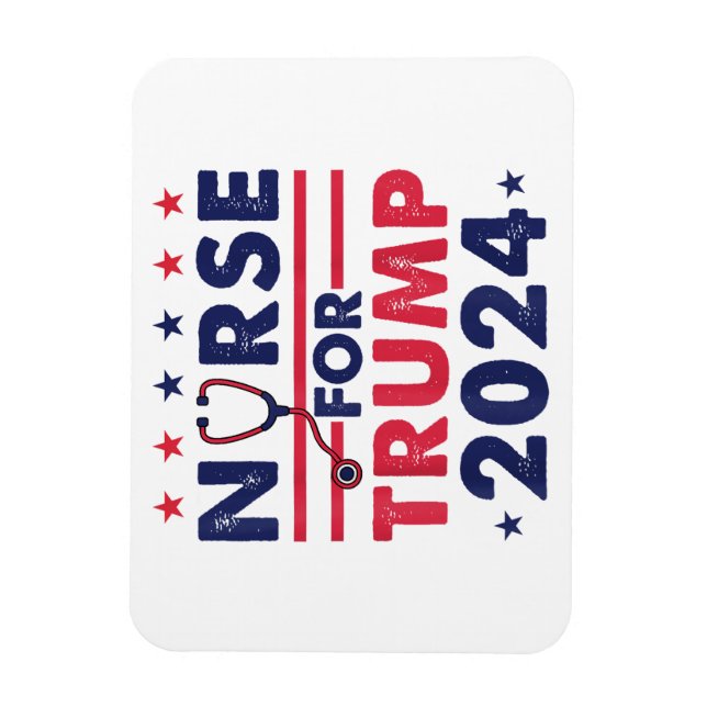 Magnet Flexible Retro Nurses For Trump 2024 America Stars Drapeau  (Vertical)