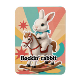 Magnet Flexible Retro rockin rabbit greeting 