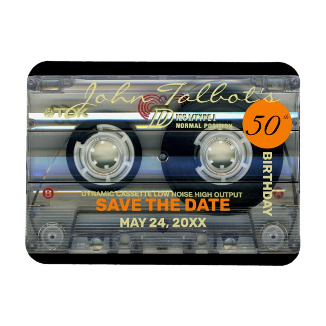 Magnet Flexible Rétro T2 Audiotape 50e anniversaire ENREGISTRER LA (Horizontal)