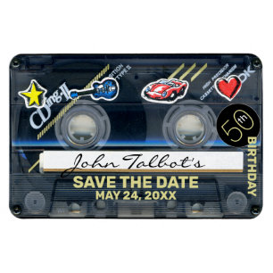 Magnet Flexible Retro T3 Audiotape 50e anniversaire Enregistrer la