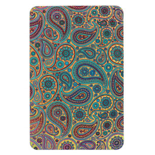 Magnet Flexible Retro Turquoise Arc-en-ciel motif Paisley