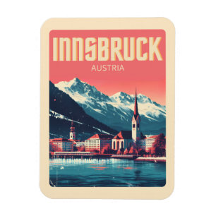 Magnet Flexible Retro Voyage Innsbruck Tyrol - Alpes autrichiennes