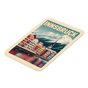 Magnet Flexible Retro Voyage Innsbruck Tyrol - Alpes autrichiennes