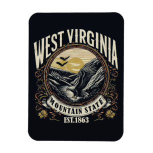 Magnet Flexible Retro West Virginia