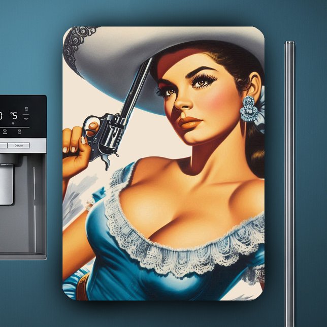 Magnet Flexible Retro Wild West Pin-up (Créateur téléchargé)
