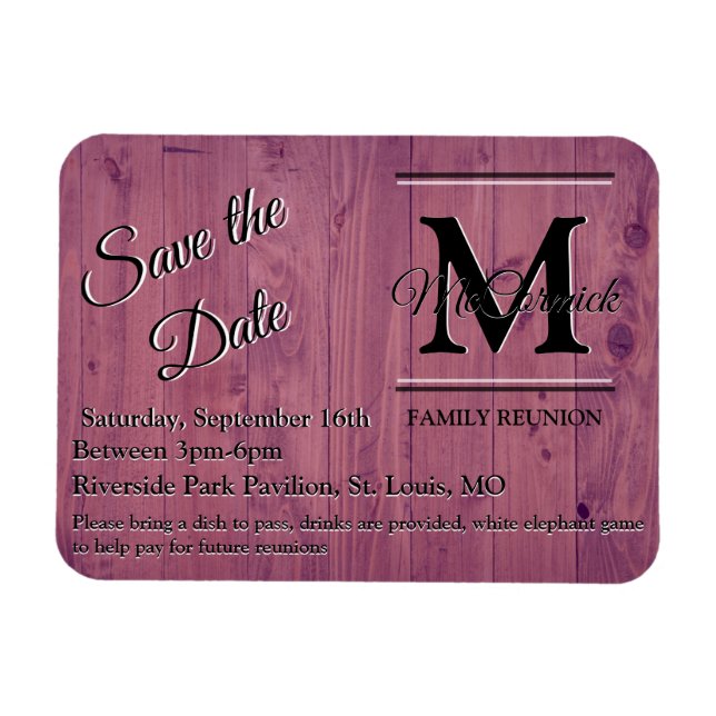 Magnet Flexible Réunion familiale Enregistrer la date Faire-part M (Horizontal)
