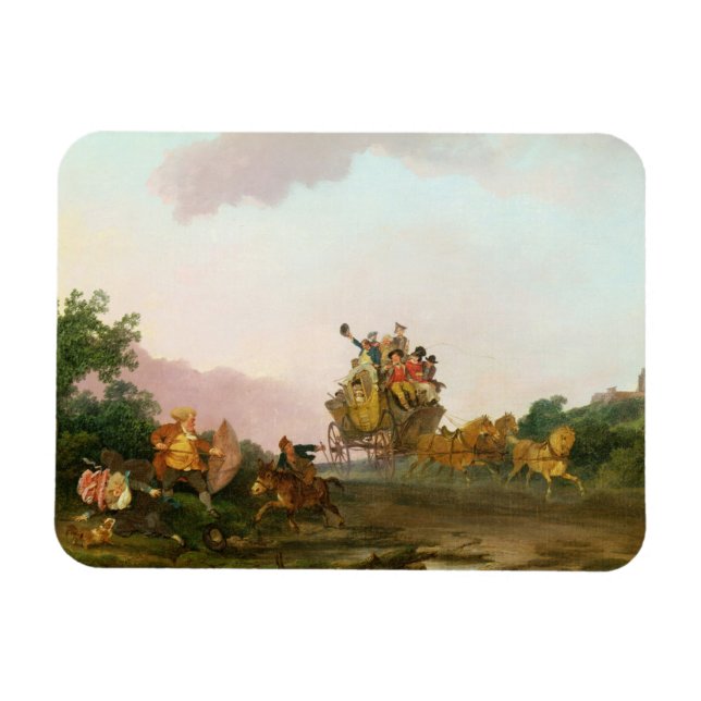 Magnet Flexible Revelers on a Coach, c.1785-90 (huile sur toile) (Horizontal)