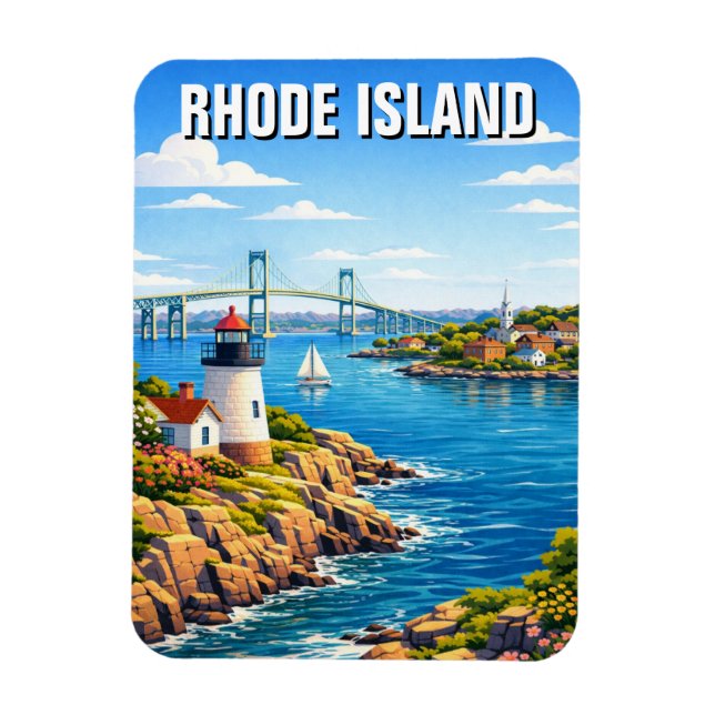 Magnet Flexible Rhode Island Travel (Vertical)