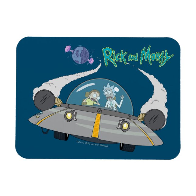 Magnet Flexible RICK ET MORTY™ | Vol En Navire Spatial (Horizontal)