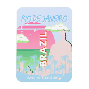 Magnet Flexible Rio de Janeiro Brésil Voyage Art Blue Illustration
