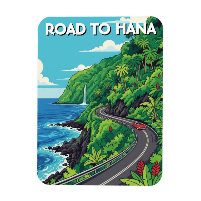 Magnet Flexible Road to hana Maui Hawaii Travel (Vertical)