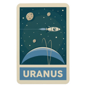 Magnet Flexible Rocket Uranus Retro Galaxy