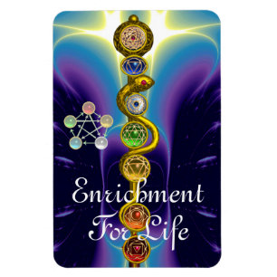 MAGNET FLEXIBLE RODE D'ASCLEPIUS 7 CHAKRAS, YOGA, ÉNERGIE SPIRITUE