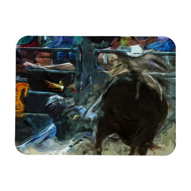 Magnet Flexible Rodeo Bull Ride Mettre fin à l'impressionnisme Abs (Horizontal)