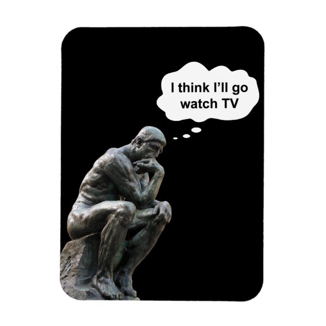Magnet Flexible Rodin's Thinker Statue - Je pense que je vais rega (Vertical)