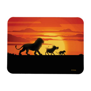 Magnet Flexible Roi Lion  Simba, Pumbaa et Timon Silhouette