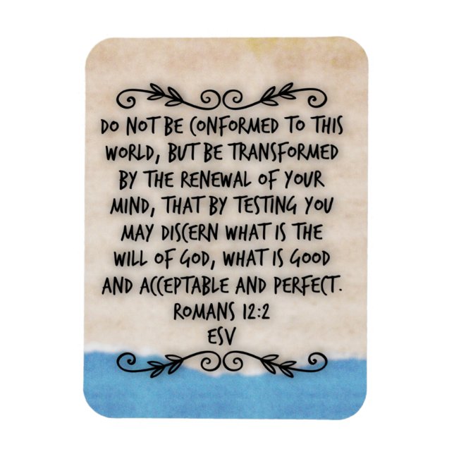 Magnet Flexible Romains 12:2 Verse de la Bible (Vertical)