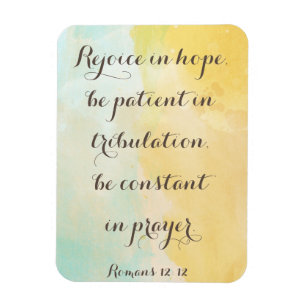 Magnet Flexible Romans 12:12 Bible Verse Citation Aquarelle