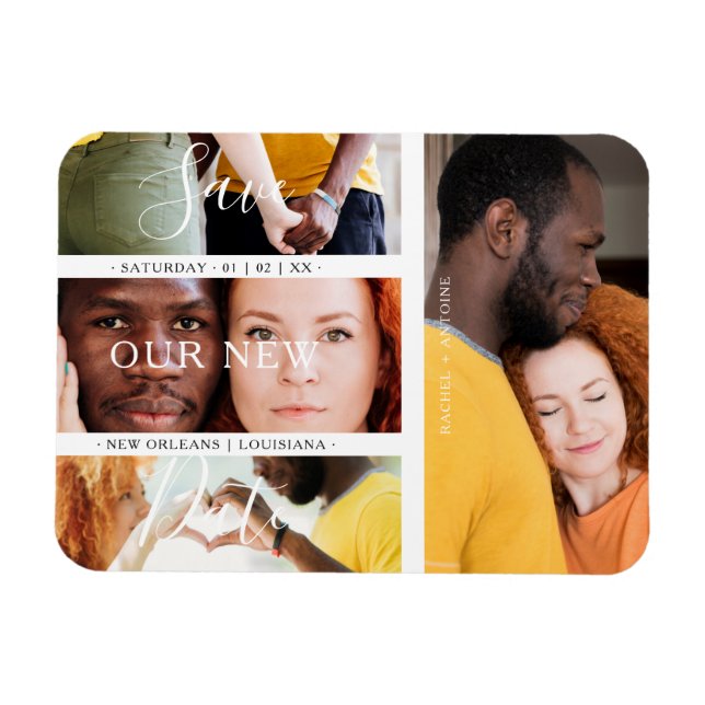 Magnet Flexible Romantique Quatre Mariages Fiançailles Photos Coll (Horizontal)