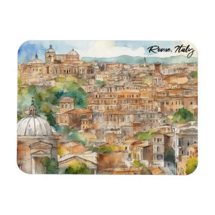 Magnet Flexible Rome Italie aquarelle peinture Panorama Vue