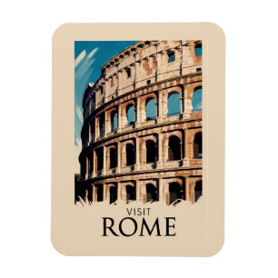 Magnet Flexible Rome Italie Colisée Illustration Voyage Art