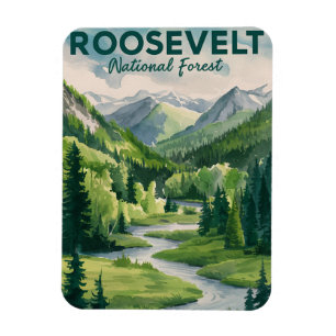 Magnet Flexible Roosevelt National Forest Watercolor Travel